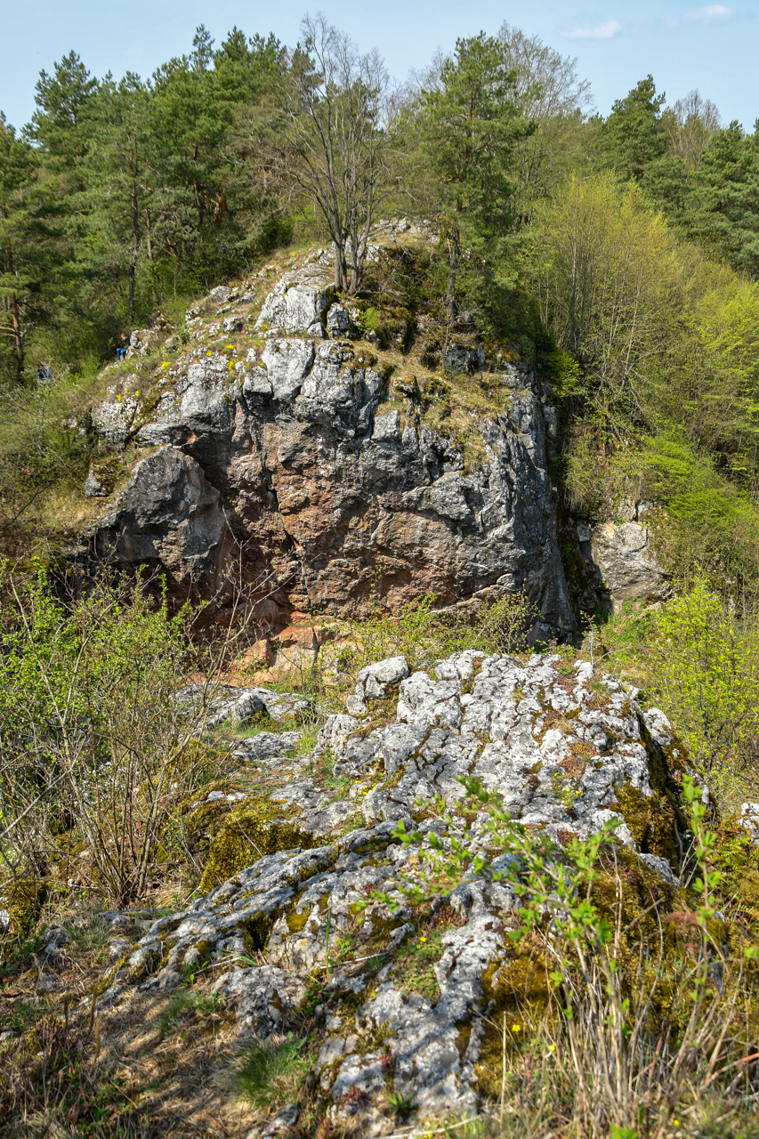 Dwie większe skały na szczycie grani Góry Zelejowej.